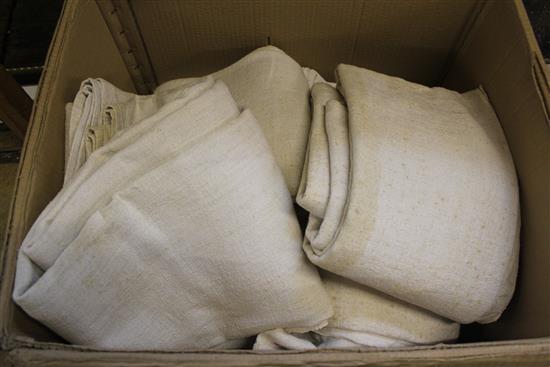 7 French linen sheets with red monograms